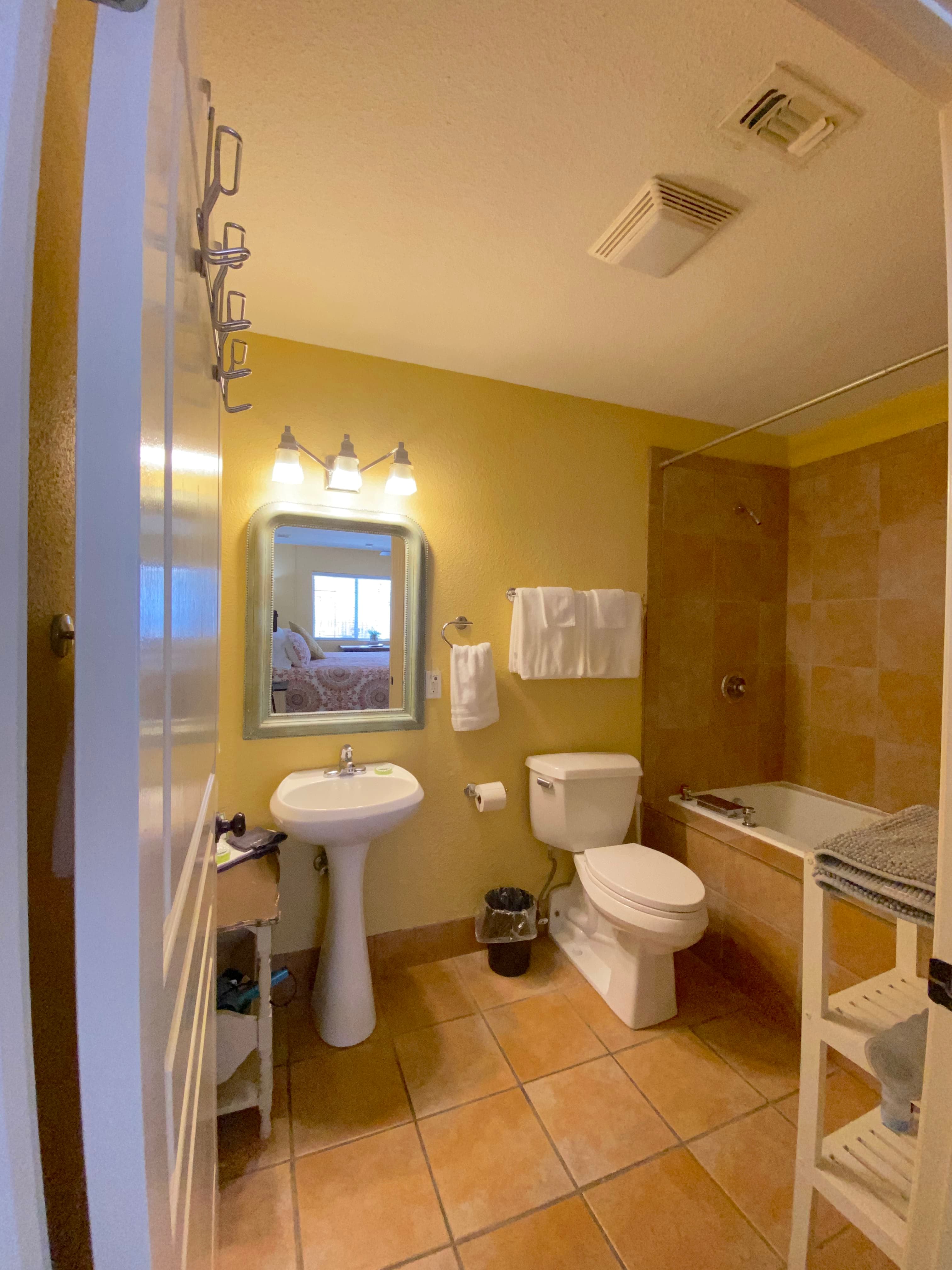 Cypress Room — Charming Studio Cottage with Private Patio interior view 3 at Comal Inn boutique vacation rental New Braunfels TX