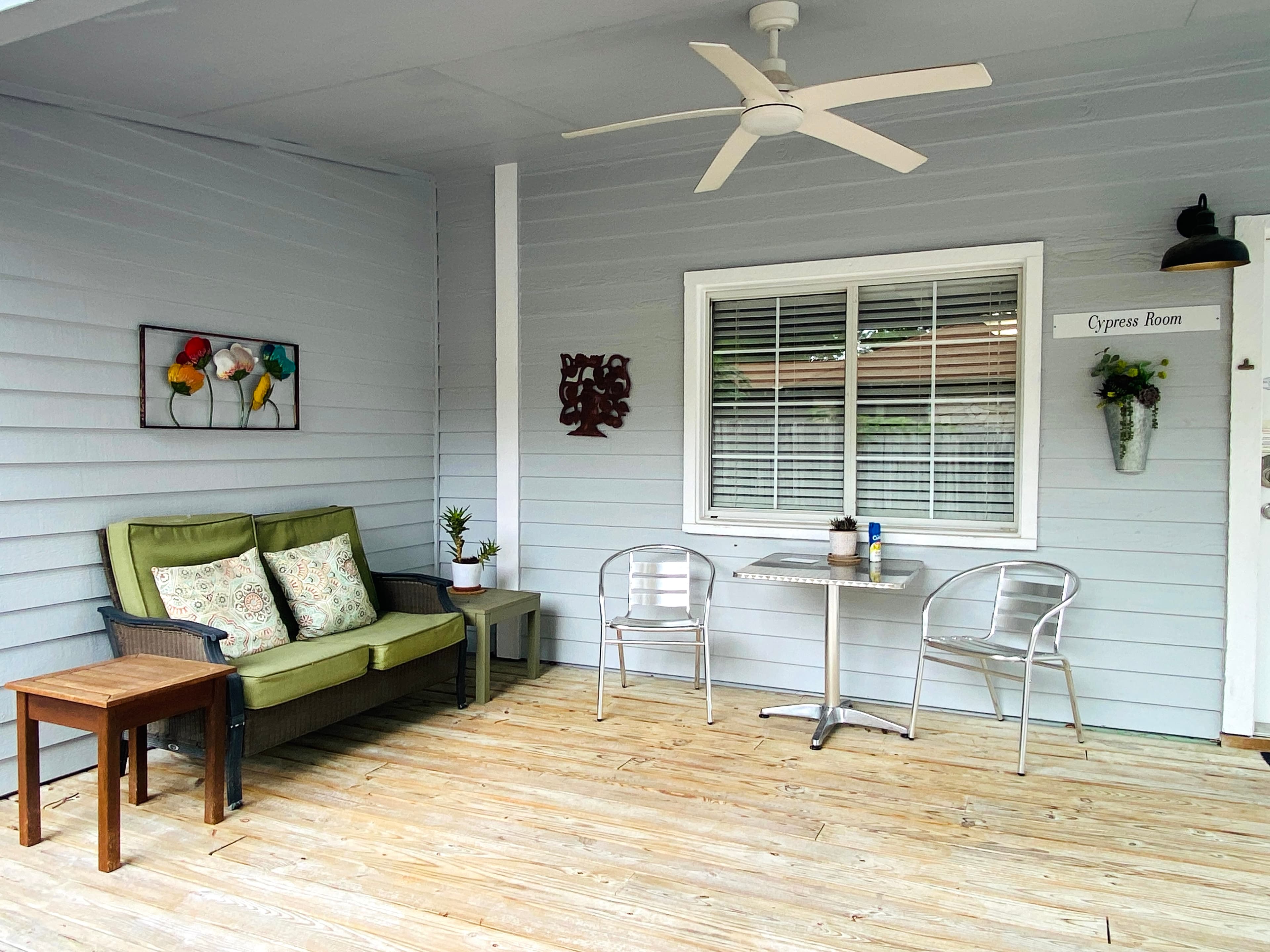 Cypress Room — Charming Studio Cottage with Private Patio interior view 4 at Comal Inn boutique vacation rental New Braunfels TX