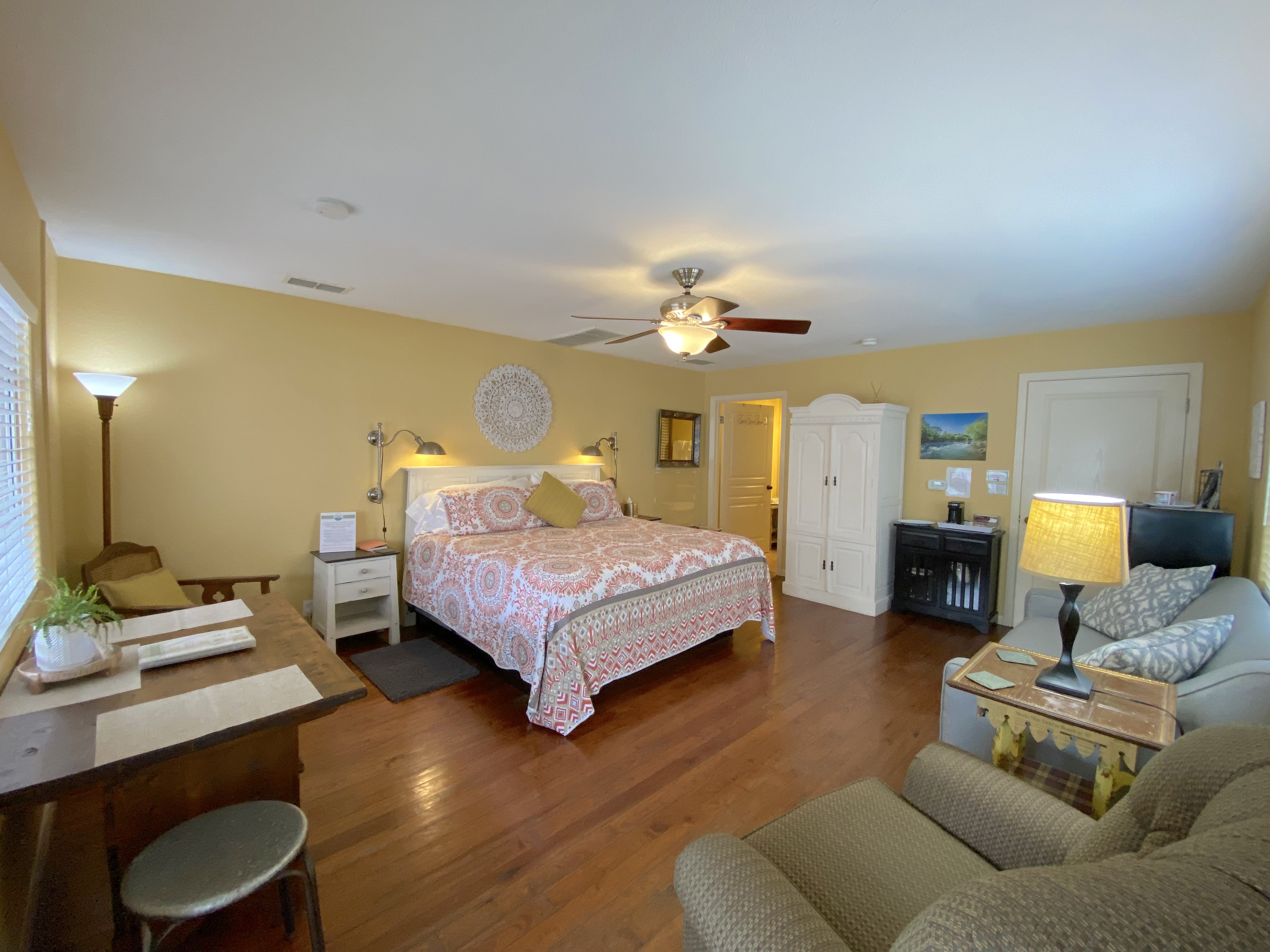 The Cypress Room Studio Cottage private vacation rental at Comal Inn New Braunfels TX
