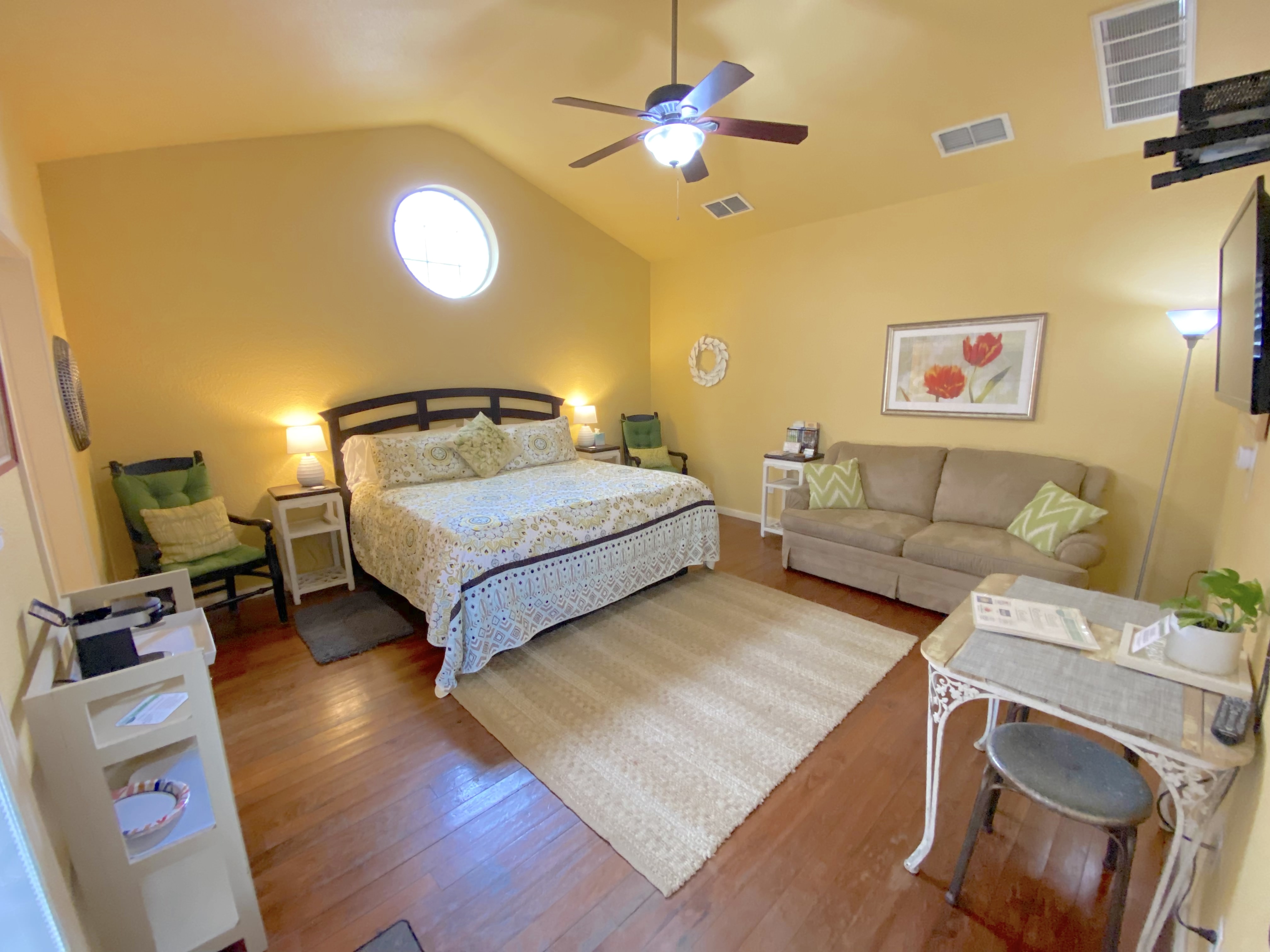 The Juniper Room Studio Cottage private vacation rental at Comal Inn New Braunfels TX